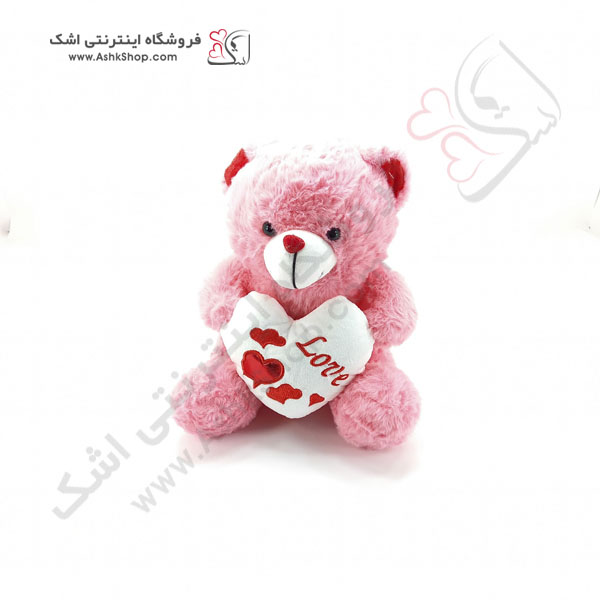 عرسک دخترانه دخترونه قلبدار قلب عشق عاشق روز ولنتاین سپندارمذگان عاشقانه عشقولانه عروسکی کادویی هدیه دختر قرمز مشکی سفید باکس کادویی خرس ولنتاین