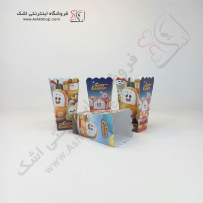 بشقاب لیوان ظرف پاپکورن پرچم ریسه چاقو برش و سرو کیک چنگال تم تولد تولدی کوری کارسون