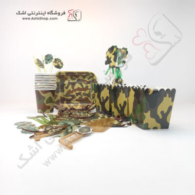 بشقاب لیوان ظرف پاپکورن پرچم ریسه چاقو برش کیک چنگال