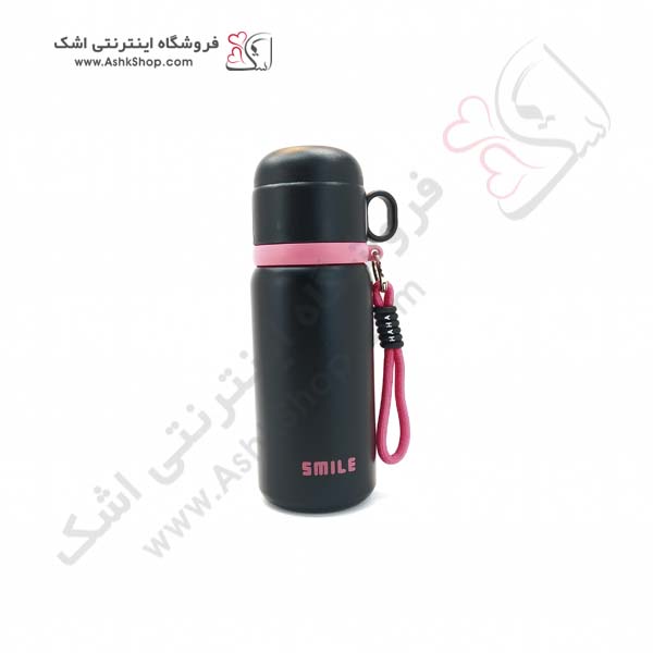 فلاسک فلاکس لیوان دار مشکی صورتی